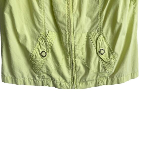 Chicos Women Jacket Top Collar Neck Short Cuff Sleeve Pockets Front Zip L Green - Picture 7 of 9